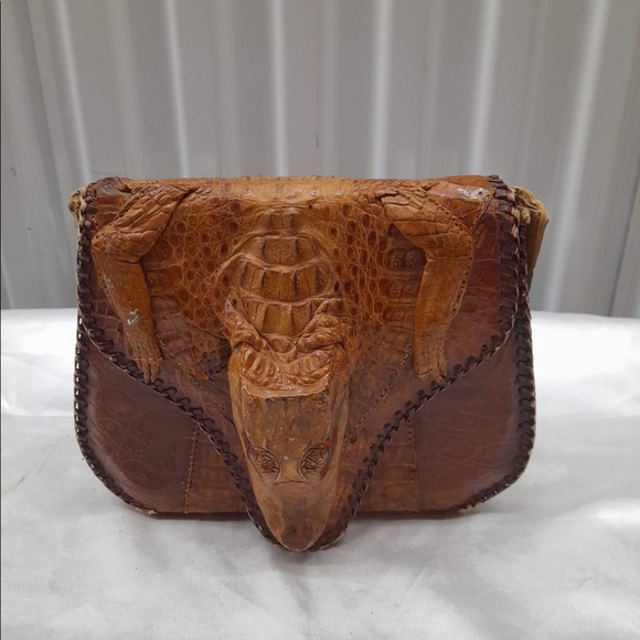 Handbags - VINTAGE 70’S CROCODILE HAND MADE BAG